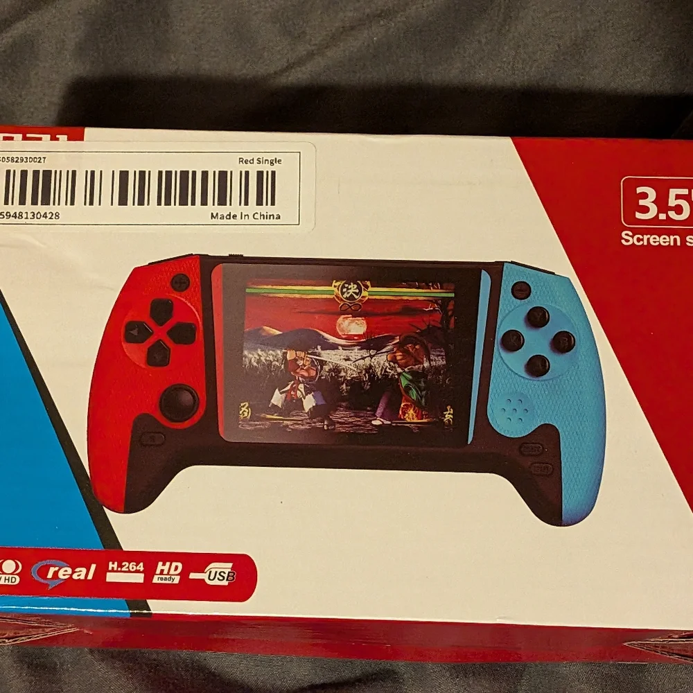 2 Red and Blue Handheld Gaming Console